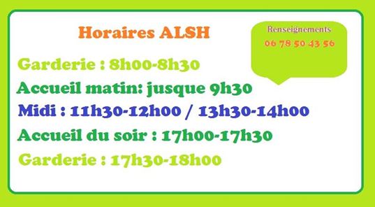 Bazeilles ALSH horaires garderie